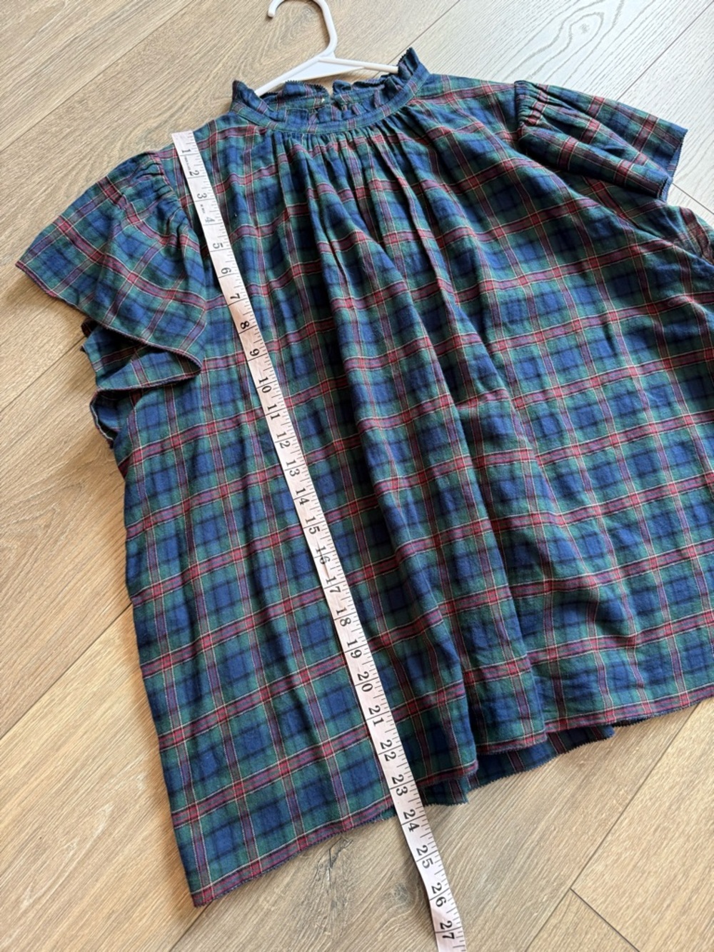 Anthropologie Trovata Birds of Paradise Carla Highneck Shirt in Tinsel Plaid M - Picture 10 of 14